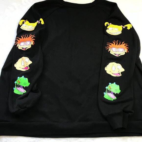 Nickelodeon Rugrats Retro Crewneck Sweatshirt Womens 3XL FITS LIKE XL Black Knit - Picture 6 of 8
